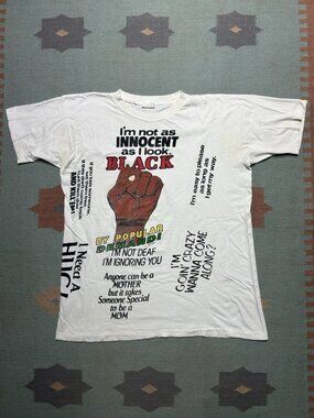 Vintage 80s 90s graphic t shirt test print black pride African American XL